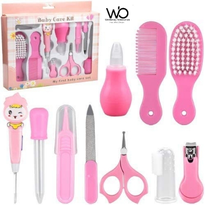 Picture of Baby Health Care Gift Kit - Newborn Baby Care Accessories 10pcs - Portable Baby Care Kit Nursing Baby Heath and Grooming - Blue & Pink