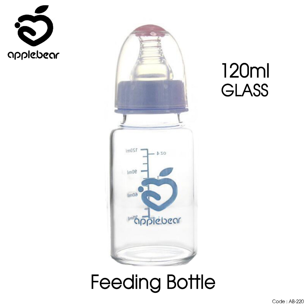 Picture of Baby Feeder Apple Bear PP Feeding Glass Bottle with Silicone Nipple 120ml
