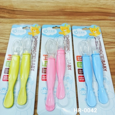 Picture of Applebear 2pcs Set Baby Feeding Spoon - Soft Silicone Spoon 2pcs Set - Multicolor Available