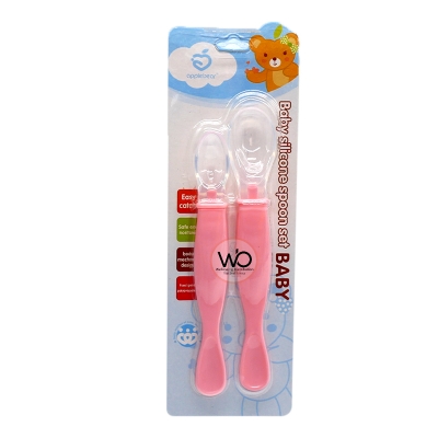 Picture of Applebear 2pcs Set Baby Feeding Spoon - Soft Silicone Spoon 2pcs Set - Multicolor Available