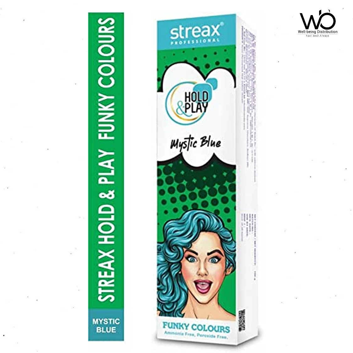 Picture of Streax Professional Hold and Play Funky Hair Colour Mystic Blue 100gm