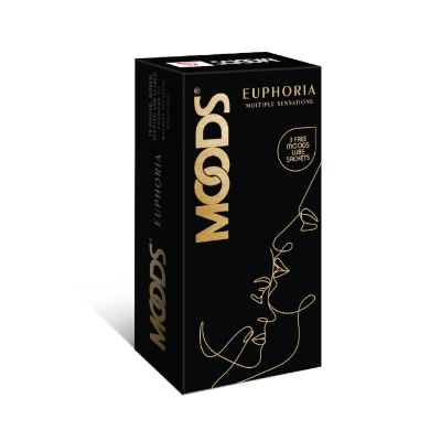 Picture of Moods Europhia Scented Dotted Ribbed Flared Condom 10pcs Pack + FREE 3 MOODS LUBE SACHET