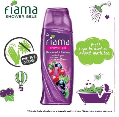 Picture of Fiama Shower Gel Blackcurrant & Bearberry Body Wash With Skin Conditioners For Radiant Glow | 250ml Bottle |Made in India