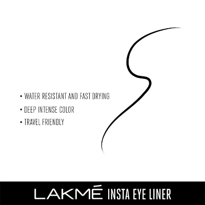 Picture of Lakme Insta Eye Liner 9ml Black Semi Matte Finish Water Resistant Long-Lasting Eyeliner
