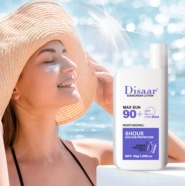 Picture of Disaar Sunscreen Lotion 50gm Max Sun 90+ SPF PA+++ 8 Hour Protect
