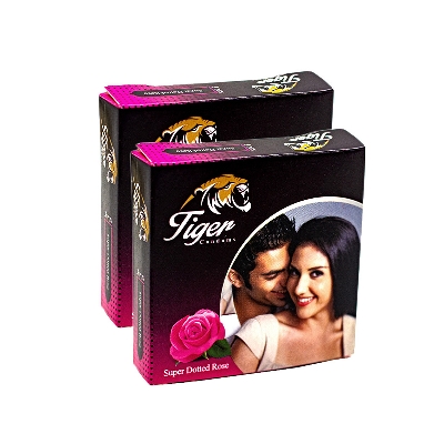 Picture of Tiger - Dotted Condoms Rose Flavour - Combo Pack