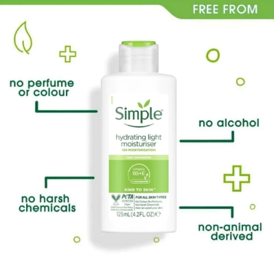 Picture of Simple Face Moisturiser - Simple Kind To Skin Hydrating Light Moisturiser 125ml