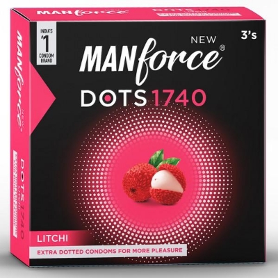 Picture of Manforce Condom - Manforce 1740 Dots Litchi Flavor Condom Combo Pack - 3x3=9pcs Condom (Made in India)