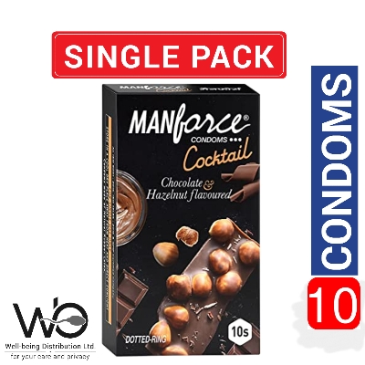 Picture of Manforce - Cocktail Condoms with Dotted-Rings Hazelnut & Chocolate Flavored- 10 Pieces
