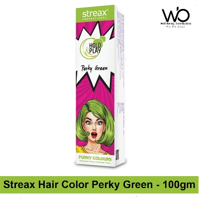 Picture of Streax Professional Hold and Play Funky Hair Colour Perky Green (100gm)