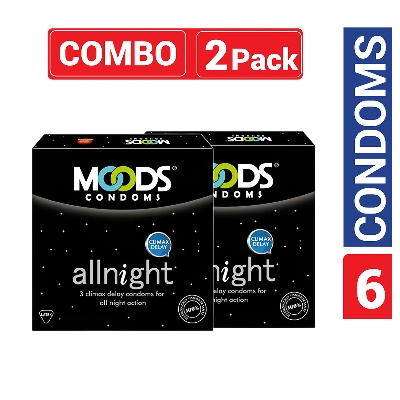 Picture of Moods All Night Climax Delay Condom for Men | Combo Pack 3x2=6pcs