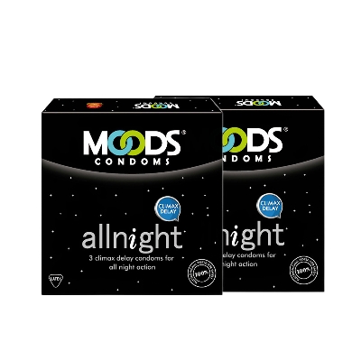 Picture of Moods All Night Climax Delay Condom for Men | Combo Pack 3x2=6pcs