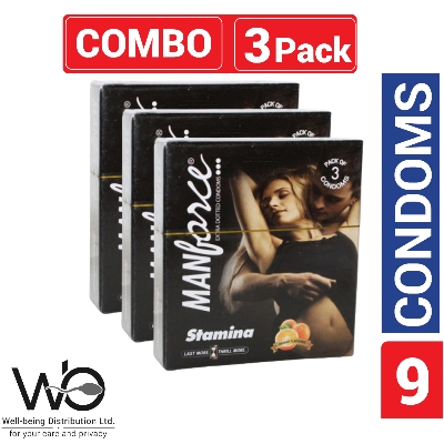 Picture of Manforce Condom - Stamina Orange Flavor  Condom - Combo Pack - 3x3=9pcs Condom - Condom
