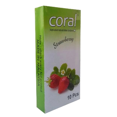 Picture of Coral - Strawberry Extra Performance Condom - Full Box - 10x1=10pcs