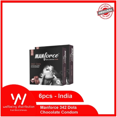 Picture of Manforce Xotic Condom 342 Dots Chocolate Flavour Condoms - Combo Pack - 3x2=6pcs