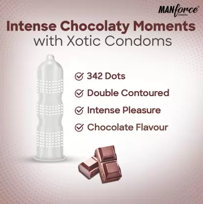 Picture of Manforce Xotic Condom 342 Dots Chocolate Flavour Condoms - Combo Pack - 3x2=6pcs