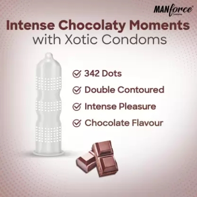 Picture of Manforce Xotic Condom 342 Dots Chocolate Flavour Condoms - Combo Pack - 3x2=6pcs