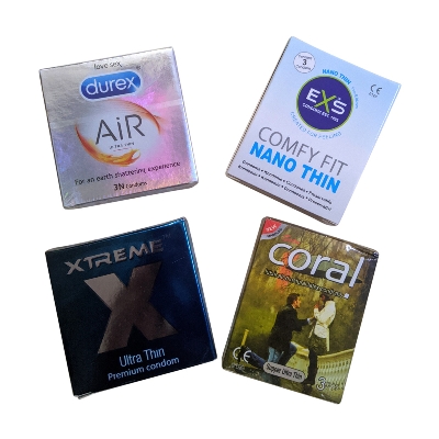 Picture of Wedding & Honeymoon Combo Package for Thin Feel Lovers - Durex Air Ultra Thin, EXS Nano Thin, Coral Super Ultra Thin & Xtreme Ultra Thin Condom - 4 Pack - 12pcs Condom