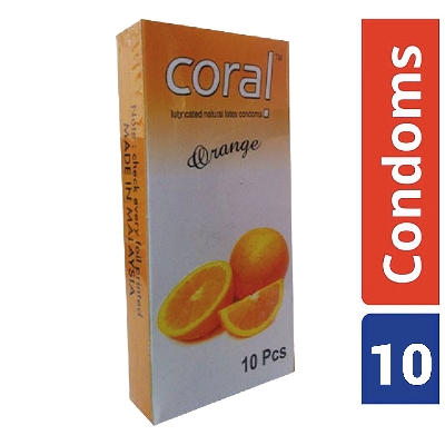 Picture of Coral - Orange Natural Latex Condom - Full Box - 10x1=10pcs