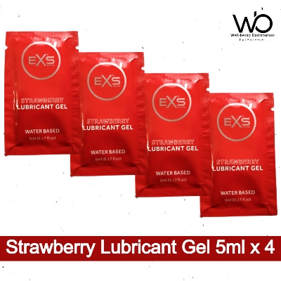 Picture of EXS Lubricant - Strawberry Flavored Water Based Lubricant 5ml x 4 Pouch - Travel/Honeymoon Pack