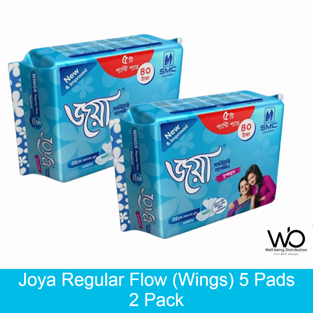 Picture of Joya Sanitary Napkin - Wings Regular Flow - 5 Pads Pack - Panty/Wings System - 2 Pack Combo