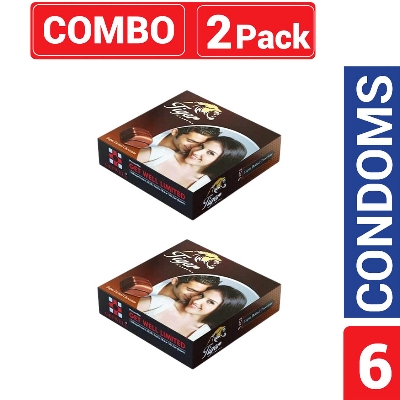Picture of Tiger - Dotted Condoms Chocolate Flavour - Combo Pack - 2 Packs - 6pcs