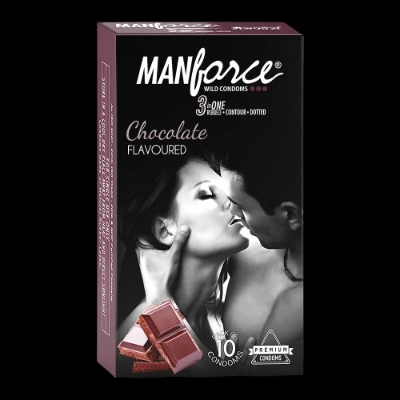 Picture of Manforce Chocolate Flavor Condoms 10pcs Pack - Dotted, Ribbed & Contoured Condom