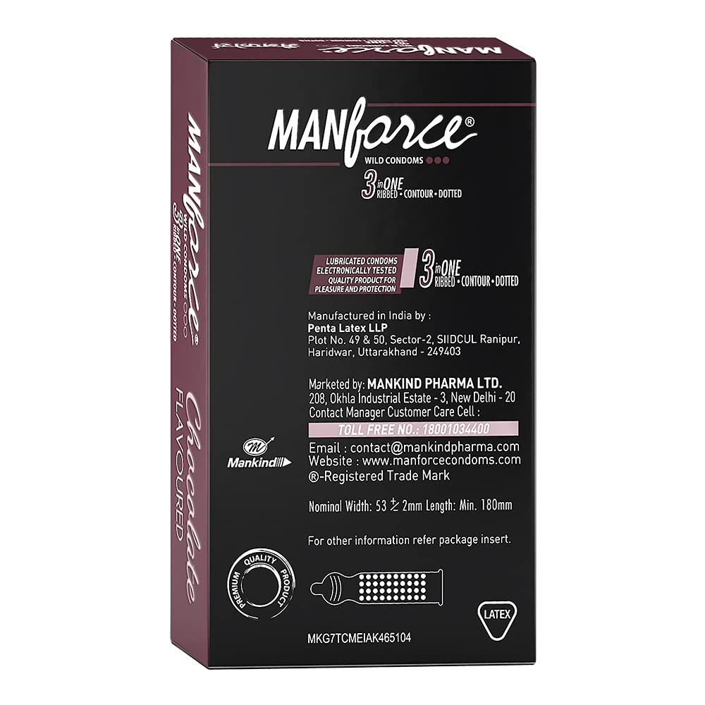 Picture of Manforce Chocolate Flavor Condoms 10pcs Pack - Dotted, Ribbed & Contoured Condom