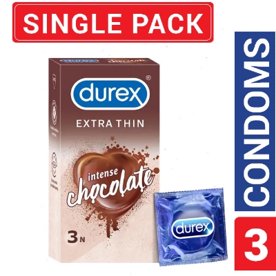 Picture of Durex - Extra Thin Intense Chocolate Flavored Condom - Single Pack - 3x1=3pcs