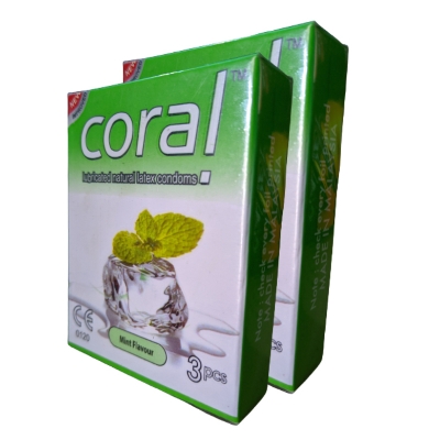 Picture of CORAL Mint Flavors Lubricated Latex Condom
