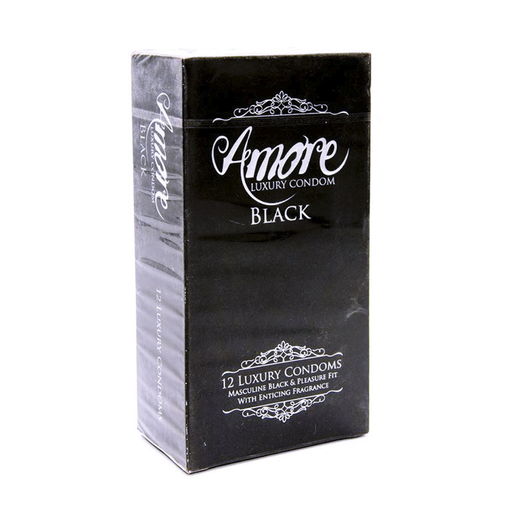 Picture of Amore Black Luxury Condom for Men | Full Box 3x6=18pcs Condom