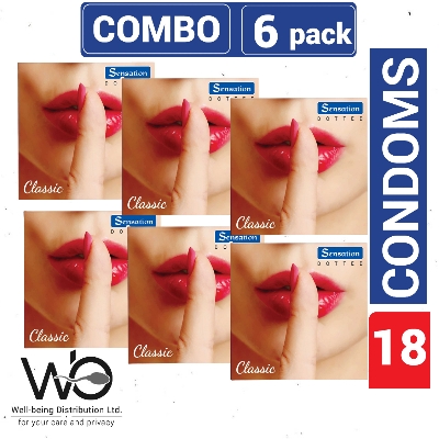 Picture of SMC Sensation Classic Dotted Condom Combo 6 Pack 6x3=18Pieces Condom