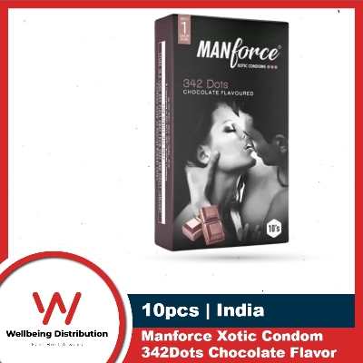 Picture of Manforce Condom for Men 10pcs Pack - Manforce 1500 Dots Litchi/ Game/ Black Grape/ Cocktail Hazenlut/ Cocktail Strawberry/ Sunny/ Strawberry/ Chocolate/ Orange/ Pineapple Flavor Condom (Made in India) - Select Variants & Order