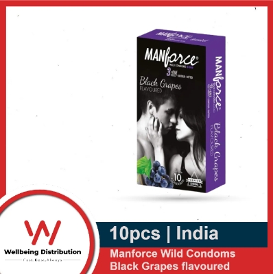 Picture of Manforce Condom for Men 10pcs Pack - Manforce 1500 Dots Litchi/ Game/ Black Grape/ Cocktail Hazenlut/ Cocktail Strawberry/ Sunny/ Strawberry/ Chocolate/ Orange/ Pineapple Flavor Condom (Made in India) - Select Variants & Order