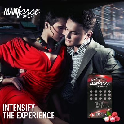 Picture of Manforce Condom for Men 10pcs Pack - Manforce 1500 Dots Litchi/ Game/ Black Grape/ Cocktail Hazenlut/ Cocktail Strawberry/ Sunny/ Strawberry/ Chocolate/ Orange/ Pineapple Flavor Condom (Made in India) - Select Variants & Order