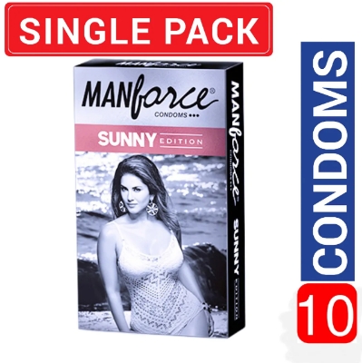 Picture of Manforce Condom for Men 10pcs Pack - Manforce 1500 Dots Litchi/ Game/ Black Grape/ Cocktail Hazenlut/ Cocktail Strawberry/ Sunny/ Strawberry/ Chocolate/ Orange/ Pineapple Flavor Condom (Made in India) - Select Variants & Order