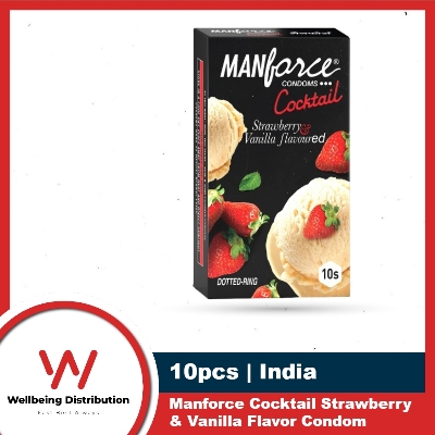 Picture of Manforce Condom for Men 10pcs Pack - Manforce 1500 Dots Litchi/ Game/ Black Grape/ Cocktail Hazenlut/ Cocktail Strawberry/ Sunny/ Strawberry/ Chocolate/ Orange/ Pineapple Flavor Condom (Made in India) - Select Variants & Order