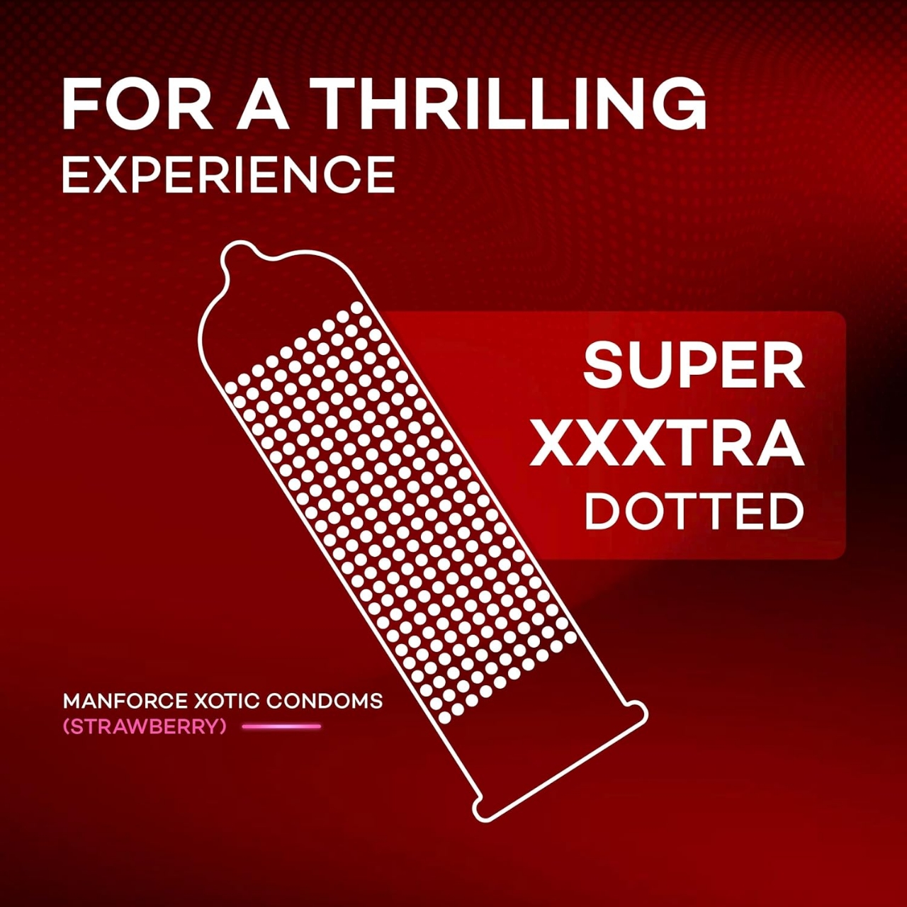 Picture of Manforce Wild Strawberry / Bubblegum/ Premium Flavor Condoms 10pcs Pack 3in1 Dotted, Ribbed, Contoured Condoms (Made in India) - Select Variants & Order