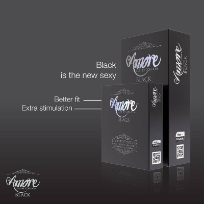 Picture of Amore Black Luxury Condom | 3’s X 6 18 pieces | 1 Full Box