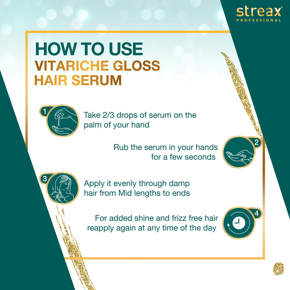 Picture of Streax Professional Hair Serum Vitariche Gloss - 115ml