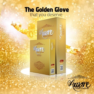 Picture of Amore Luxury Gold Condom For Men (3’s X 6) 18 pieces (1 Full Box)