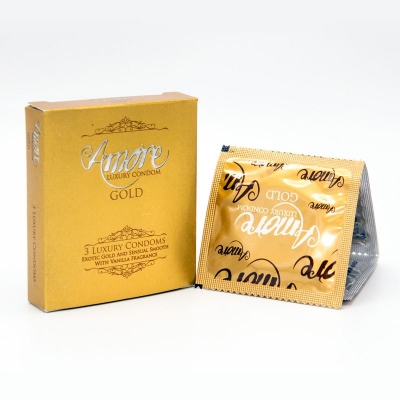 Picture of Amore Luxury Gold Condom (3 Of 3 Of X 1) 3 Pc (1 Pack)