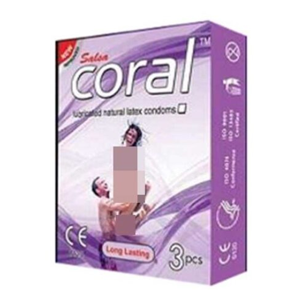 Picture of Coral - Long Lasting Lubricated Natural Latex Condom - Combo Pack - 2 Packs