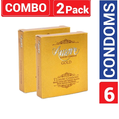 Picture of Amore - Luxury Condom Gold | Combo Pack | 2 Packs | 3x2=6pcs