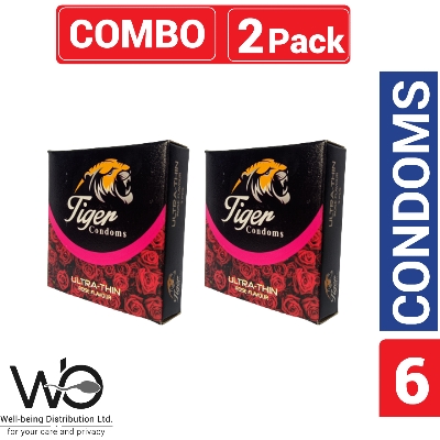 Picture of Tiger - Ultra Thin Rose Flavour Condom - Combo Pack - 2 Pack - 3x2 - 6pcs