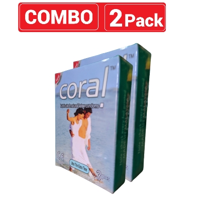 Picture of Coral - Ultra Thin Extra Time Lubricated Natural Latex Condom - Combo 2 Packs