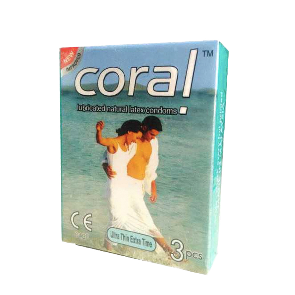 Picture of Coral-Ultra Thin Extra Time Lubricated Natural Latex Condom-Single Pack-3x1 = 3 Piece