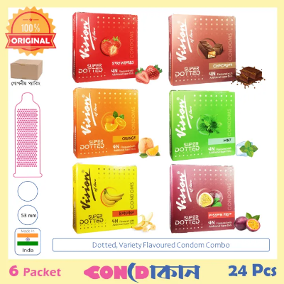 Buy Vision Super Dotted Condom Variety Combo Pack 6 Pack (24 Pcs) at Best Price in Bangladesh