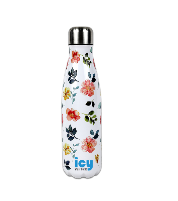Picture of SS Cola Hot & Cold System Water Bottle 450 ML | Leak-Proof with Elegant Flower Print | Wide Mouth for Convenient Sipping | Insulated Stainless Steel Core with Sturdy Outer Design | Perfect for School, Office, or Outdoor Activities | Stylish and Eco-Friendly | Floral Pattern