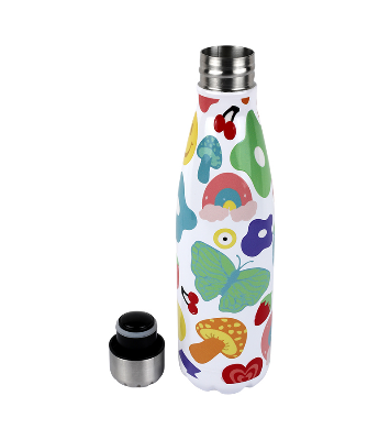 Picture of Hot & Cold Stylish SS Cola Water Bottle 450 ML | Leak-Proof with Eye-Catching Spiral Print | Wide Mouth for Effortless Filling | Double-Walled Insulated Inner Steel and Sturdy Outer | Ideal for Daily Hydration at School, Office, Gym | Modern and Eco-Friendly | Spiral Design